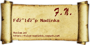 Fülöp Nadinka névjegykártya